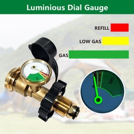 4 Pack Propane Tank Gauge Level Indicator, Universal Propane Gas Gauge for LP Propane Tank 5-100lb with QCC1/Type for for BBQ Grill Cylinder Stoves RV