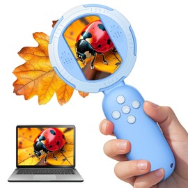 Hayve Microscope for Kids with 2inch IPS Screen, Mini Pocket Handheld Microscope with 8 LEDs，PC View，Birthday Gifts Toys for Girls Boys Ages 3 4 5 6 7 8 Year Old