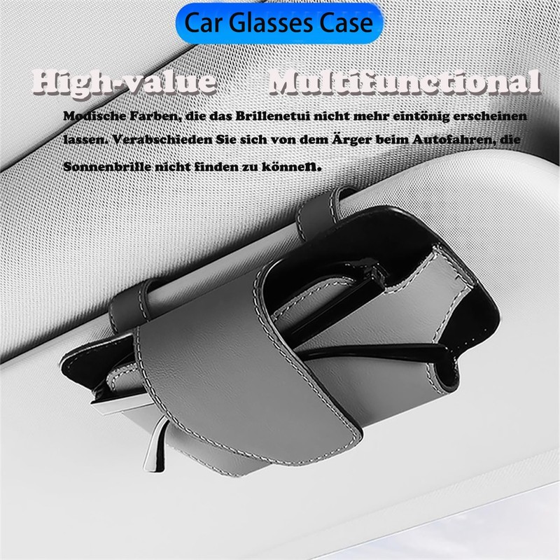 YULIAO Sun Visor Glasses Holder, Car Sunglasses Glasses Case, Glasses
