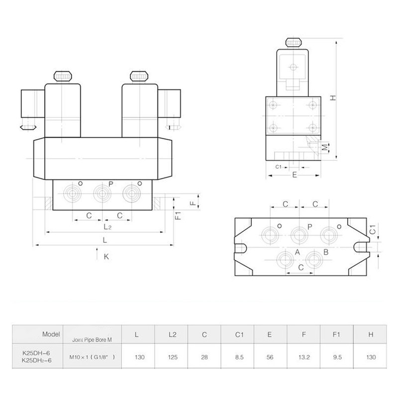 2 Position 5 Way Solenoid Valve Single Electric Control Pneumatic