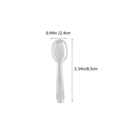 TOYMYTOY 100pcs Disposable Transparent Mini Spoons 8.5cm Individual Packing Bag Commercial Banquet Home Mini Chick Spoon Dessert Spoon