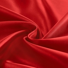 Entisn Red Satin Fabric by The Yard, Silky Fabric 60 Inch Charmeuse Satin Fabric, Soft Cloth Fabric for Wedding Decor, DIY Crafts, Napkins, Bridal Dress, Sewing(5 Yards)