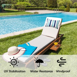 Heavyoff Chaise Lounge Head Pillow, 2 Pack Oudoor Patio Pillow with Elastic Strap Water Resistant Headrest Pillows for Recliner, Beach Chair, Office Chair Neck, Blue Stripes