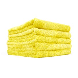 The Rag Company - Eagle Edgeless 350 (5-Pack) Professional Korean 70/30 Blend Super Plush Microfiber Detailing Towels, 350GSM, 16in x 16in, Yellow