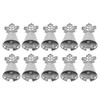 10Pcs Table Number Stands Stainless Steel Leaf Style Silver Color