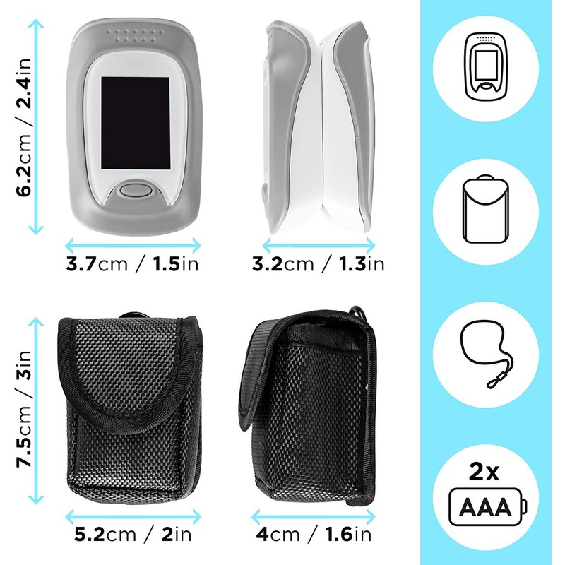 Finger Pulse Oximeter OX01R | Measures SpO2, Blood Oxygen, Pulse