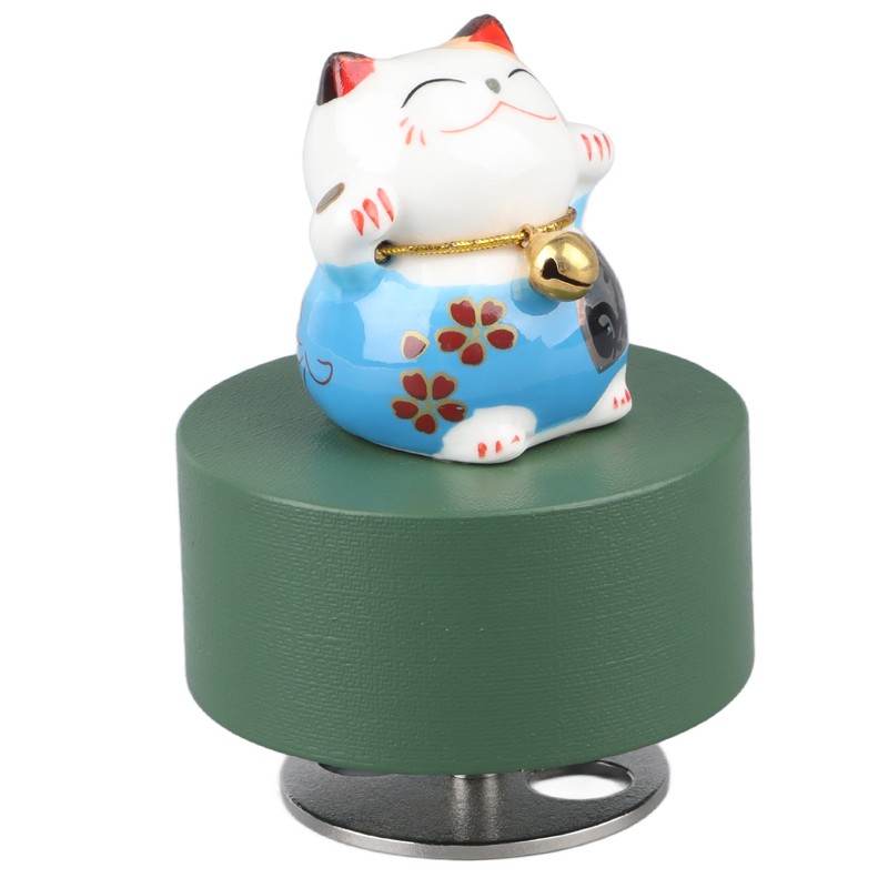 Music Box Round Shape Fortune Cat Style Pleasing Melody Exquisite
