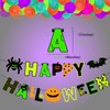 Neon Glow Happy Halloween Banner - Halloween Party Decorations, Neon