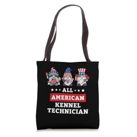 Kennel Technician Gnomes July 4th American Flag USA Tote Bag