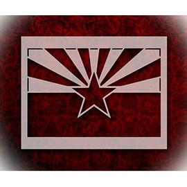 Stencil Arizona State Flag 8.5" x 11" Reusable Sturdy Flexible Clear Plastic Stencils Arts and Crafts Material Scrapbooking for Airbrush Painting Drawing