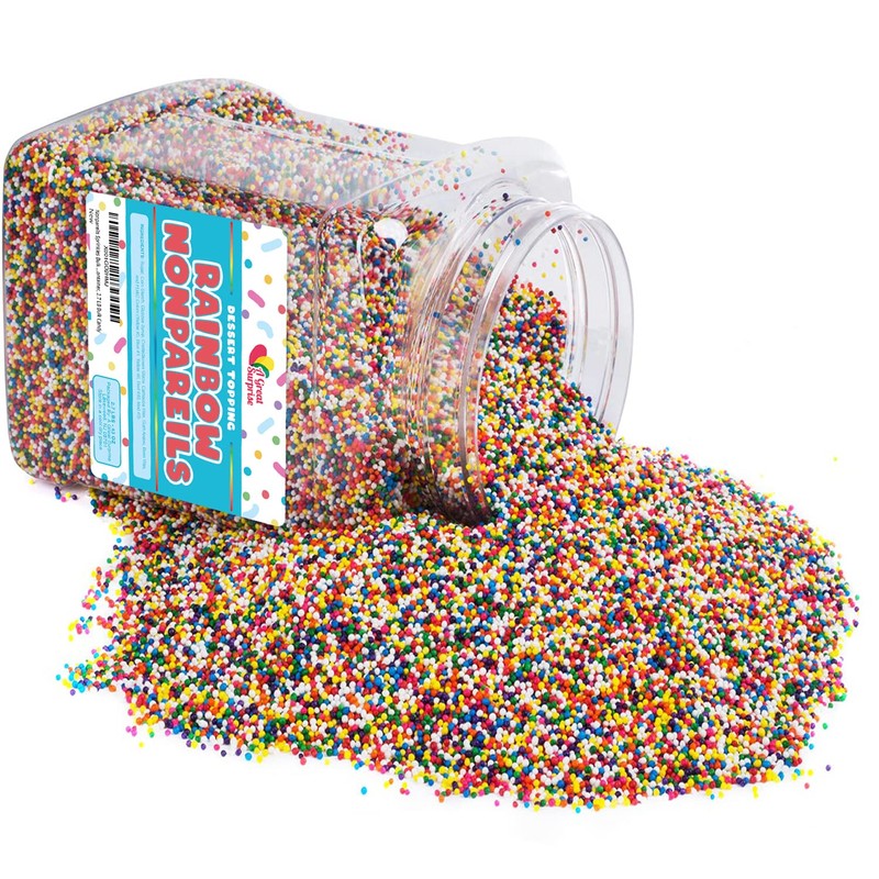 Rainbow Nonpareils Sprinkles - 2.7 Pounds - Big Bulk -