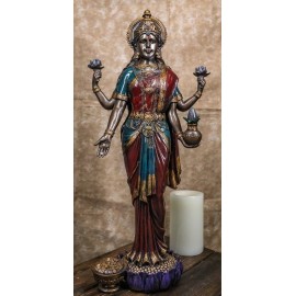 LARGE 19"H Hindu Collectible Goddess Lakshmi Statue Prosperity Figurine Wealth