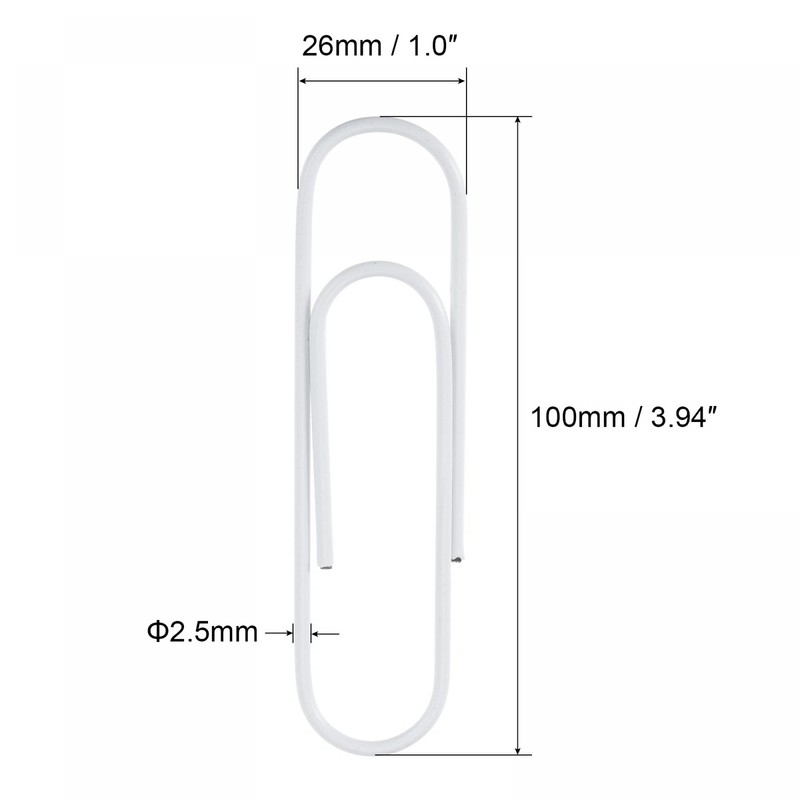 sourcing map Paper Clips Large Size 3.9 Inch Vinyl Coated