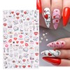 KZBTRBT 8 Sheets Valentine's Day Nail Art Stickers Decals,3D Self-Adhesive