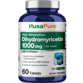 NusaPure Dihydromyricetin (DHM) 1,000mg 60 Veggie Tablets (No GMO & 100% Vegetarian)