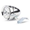 DAUERHAFT Bike Front Headlight, 6 LED Waterproof Vintage Bicycle Front Light Headlamp With Bracket, Suitable for Night Riding Scratch Resistant Durable(Silver)