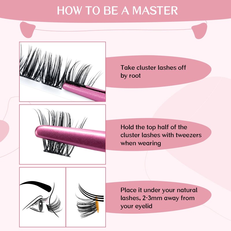 Cluster Eyelashes, Pack of 72 Individual Eyelashes, Eyelash Clusters, DIY