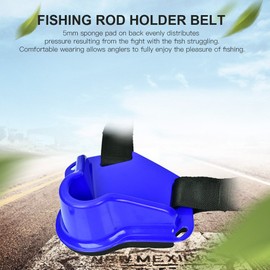 VGEBY Fishing Fighting Waist Belt, Boat Rock Fishing Rod Pole Holder Adjustable Support Waist Rod Holder Belt Fish Tackle Accessories (blue) Fishing Supplies