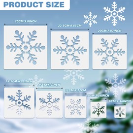 Large Christmas Stencil Template Reusable Plastic Stencils Xmas Decor for Home Decoration Arts Paper Fabric Flag Windows(8 Pcs)
