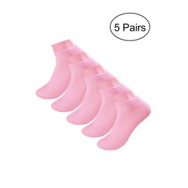 Allegra K Ankle Socks Athletic Low Cut High-Elastic Cuff 5 Pairs Pink Small