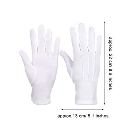 Sumind 4 Pairs Adult Uniform Gloves Spandex Gloves Dress Glove for Man Police Formal Tuxedo Guard Parade Costume, White C, 22 cm x 13 cm
