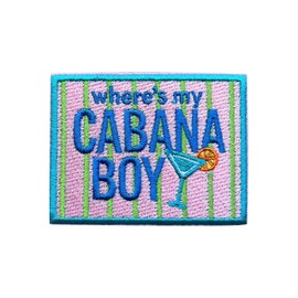 LEMEPINZ Where's My Cabana Boy 3 Inches Embroidery Patch,Summer Iron On/Sew On Travel Embroidered Applique Patch, Travel Patches, Fabric Patches for Clothes Backpacks Hats, Ocean DIY Accessories Gifts