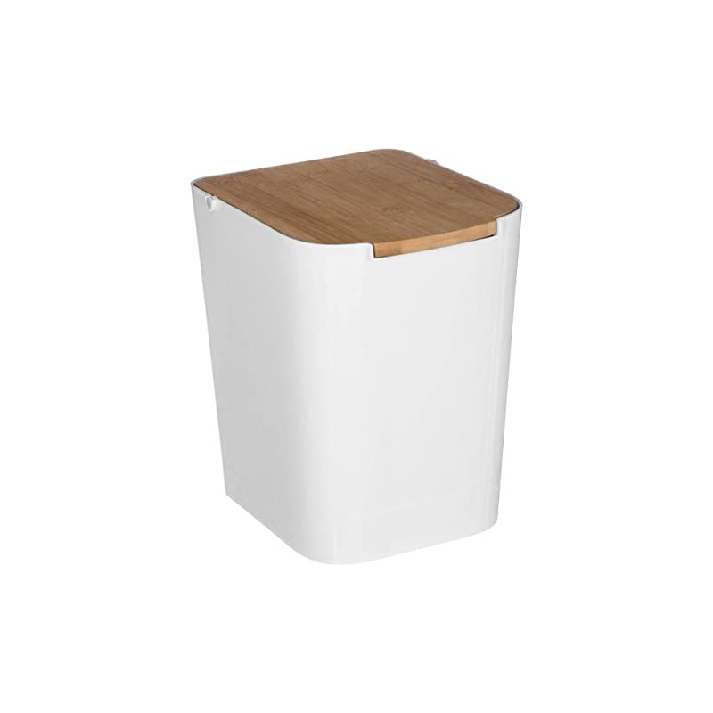 5five Naturéo Bin with Bamboo Lid 5 L White