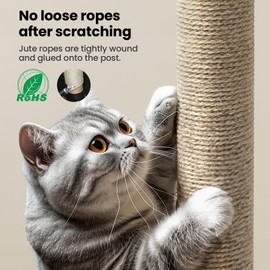 SVD.PET Cat Scratching Post Replacement, 17” x 2.95” Jute Rope Cat Tree Replacement Post, Refill Scratcher Posts with M8 Screws for Indoor Cat Tree, Cat Tower and DIY Cat Scratcher (1PCS)