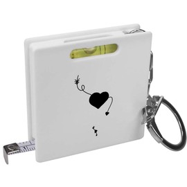 'Black Hearts And Arrows' Keyring Tape Measure/Spirit Level Tool (KM00042083)