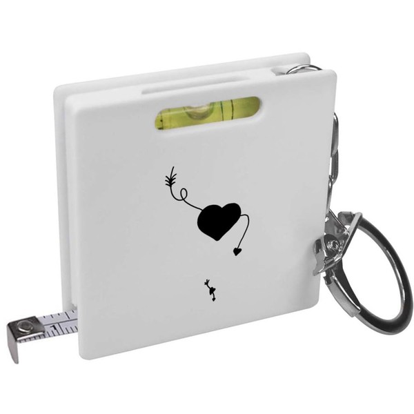 'Black Hearts And Arrows' Keyring Tape Measure/Spirit Level Tool (KM00042083)