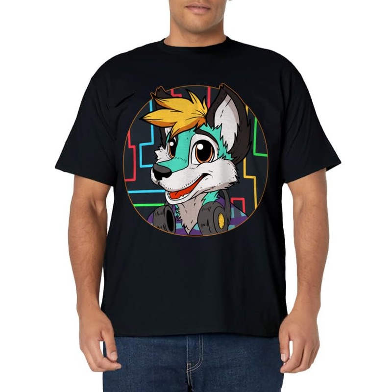 Djing Dj Fox Furry tshirt Furries Tail Ears Cosplay Shirt