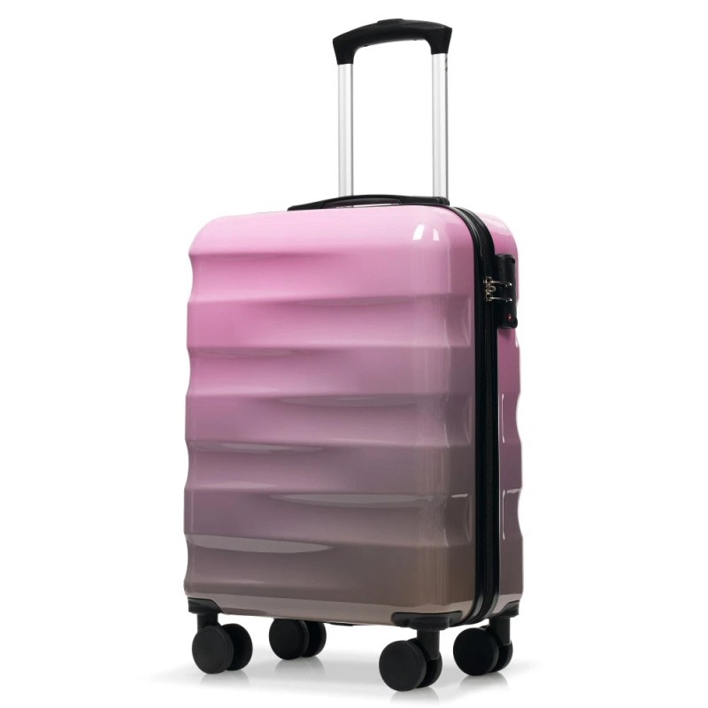 Unbranded 20" Carry-on Luggage with Cup Holder Lightweight Glossy Hardshell