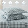 KKJIAF 2 Pcs Plaid Ruffle Pillow Case King Size, Washed