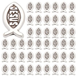 WEBEEDY 150 Pcs Spacer Bead Fish Charms 8mm (1/3 Inch) with 1mm HoleHole Fish Charms Fish Small Spacer Beads for DIY Jewelry Making Supplies