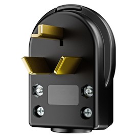 Nema 10-30P Plug 30 Amp 125/250 Volt Angle Plug, 3 Pole 3 Wire Grounding Straight Blade Plug for Dyer and Ranges LK3331