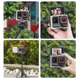Frame Cage for Insta 360 Ace Pro 2, Ace Pro 2 Frame Aluminium Alloy High Hardness Lightweight Camera Housing Quick Release Flip Design