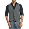 HISDERN Men's Suit Vest Herringbone Vest Wedding Men's Vest Formal