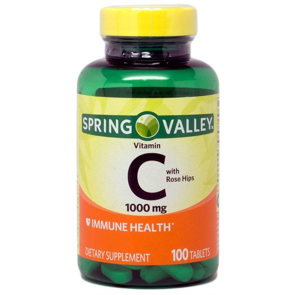 Spring Valley - Vitamin C 1000 mg, With Rose Hips, 100 Tablets