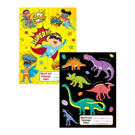Super Duper Publications | 20 Speech and Language Homework Folders | Two Pockets & Sticker Saver Chart | Speech Therapy