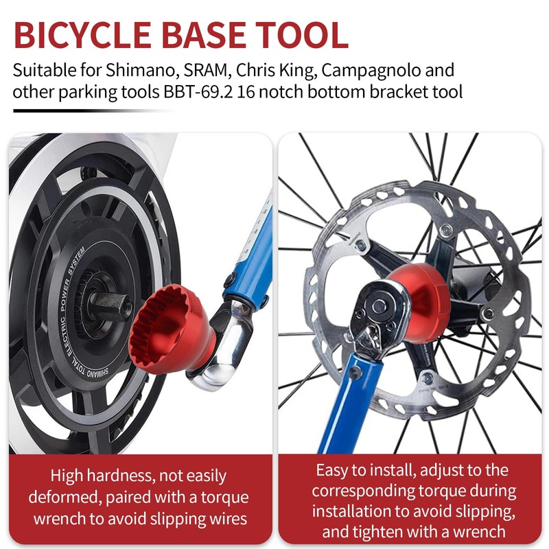 YTSMFL BBT-69.2 Bottom Bracket Removal Tool, 16-Notch 44mm External Drive