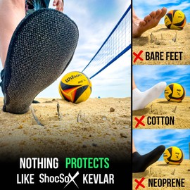 ShocSox Beach Volleyball & Sand Soccer Socks No-Holes Guaranteed Soles for Maximum Protection (US, Alpha, Small, Regular, Regular, Peaches)