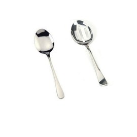 RSVP Endurance Monty's Stainless Steel Slotted Serving Spoon and Serving Spoon - Set of 2