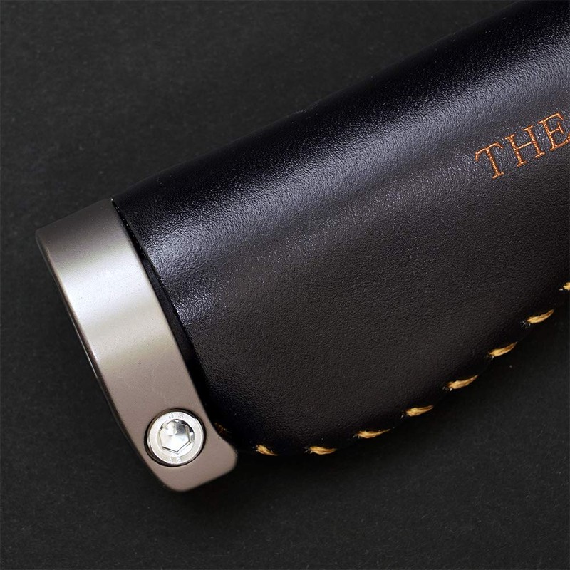 THEODORE CYCLE GRIP Bicycle Grips Italian Genuine Leather (128 Black)