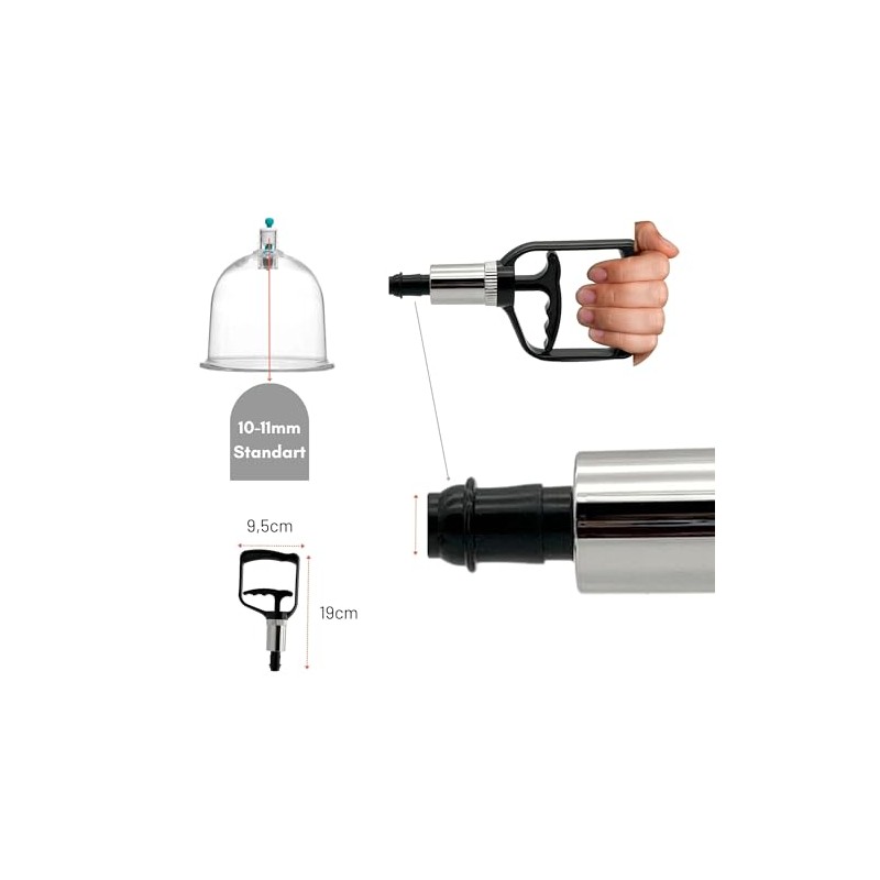 Chrome Plated Cupping Pump Hand Pump - Manual Vacuum Pump