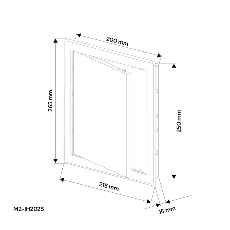 Miratic Inspection Flap Black ABS Material (20 x 25 cm)