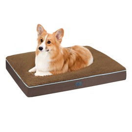 Veehoo Washable Dog Beds Large Sized, Deluxe Plush Sherpa Dog Bed for Crate with Removable Cover & Waterproof Inner Liner, Large Pet Bed with Nonslip Bottom