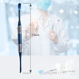 Dental Periosteal Elevator MOLT #9 Hollow Handle, Rounded End/Pointed End, Stainless Steel Blue Titanium Coated Double Ended Surgical Dental Instruments