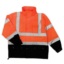 Kishigo RWJ103 Storm Cover High-Viz Rainwear Jacket, Fits Small and Medium, Orange