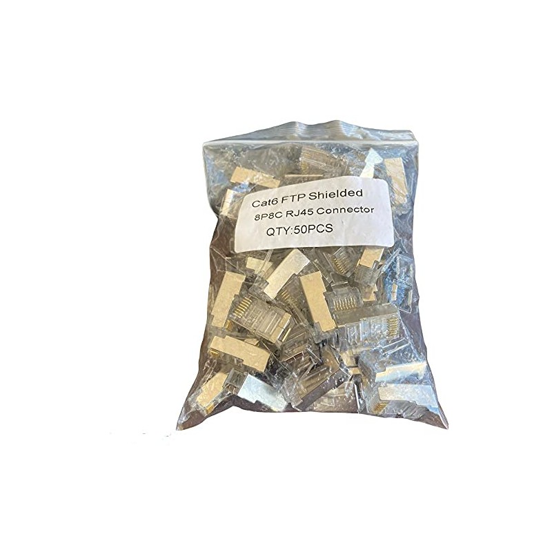Vsnetwork Ethernet RJ45 Cat 6 Shielded 8P8C STP Terminals 50