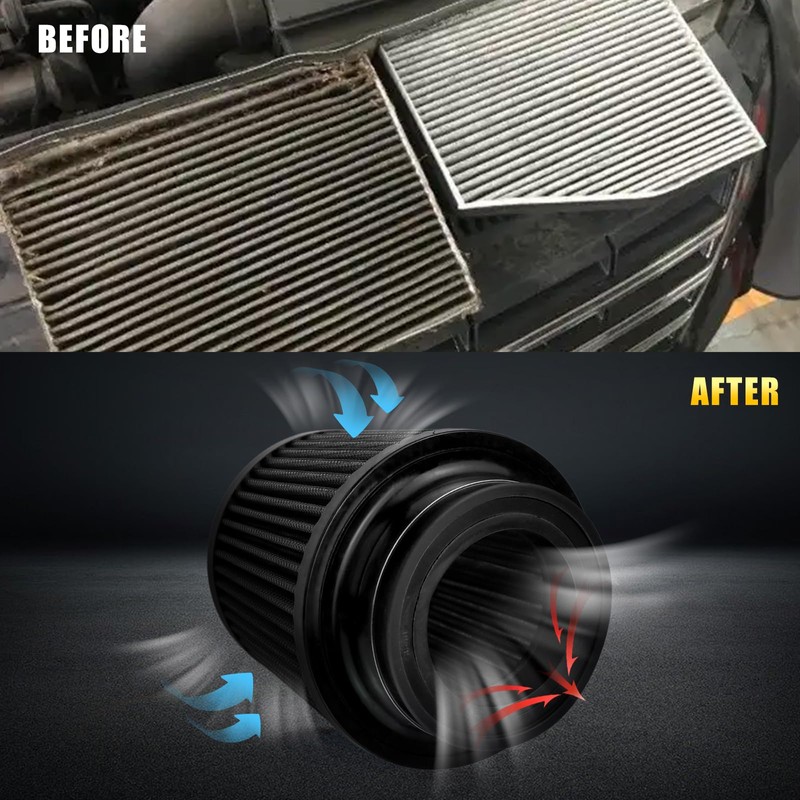 RULLINE 76mm 89mm 102mm Air Filter 3" 3.5" 4" Cold